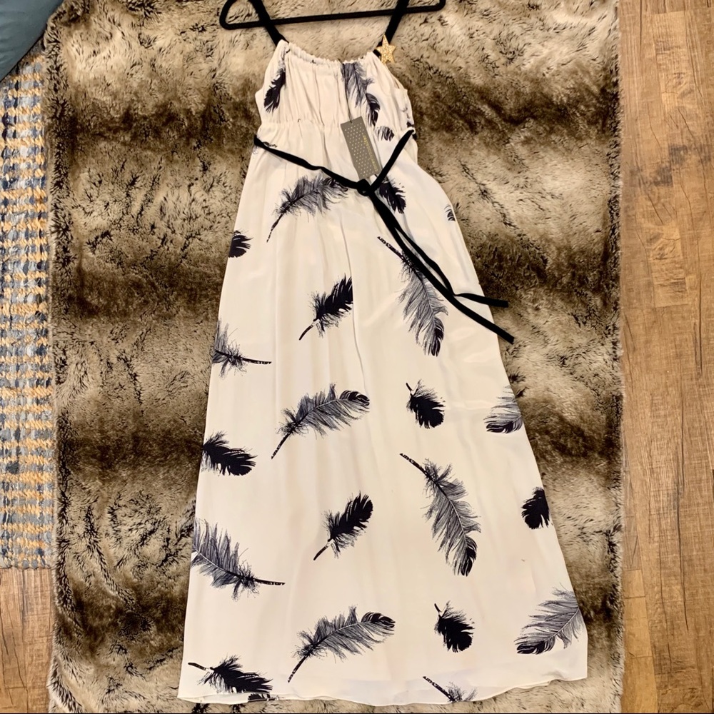 Portia Feather Print Maxi Dress -Corey Lynn Calter